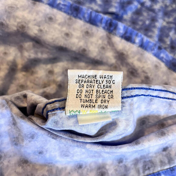 BUGATCHI Shaped Fit Button UP Short Sleeve Shirt Blue Floral Print Large - Picture 5 of 9